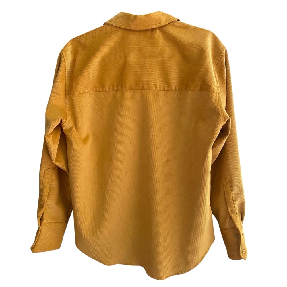 Zara Yellow Corduroy Button Down Collared Shirt - image 4